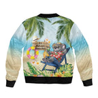 Chilling Koala Australia Sleeve Zip Bomber Jacket It's 5 O’Clock Somewhere Tropical Vibes - Aussie Hoodie