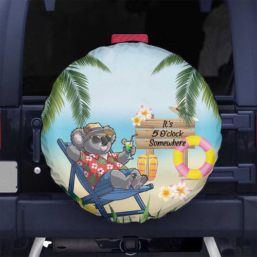Chilling Koala Australia Spare Tire Cover It's 5 O’Clock Somewhere Tropical Vibes - Aussie Hoodie