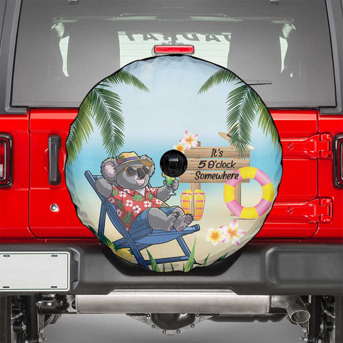 Chilling Koala Australia Spare Tire Cover It's 5 O’Clock Somewhere Tropical Vibes - Aussie Hoodie