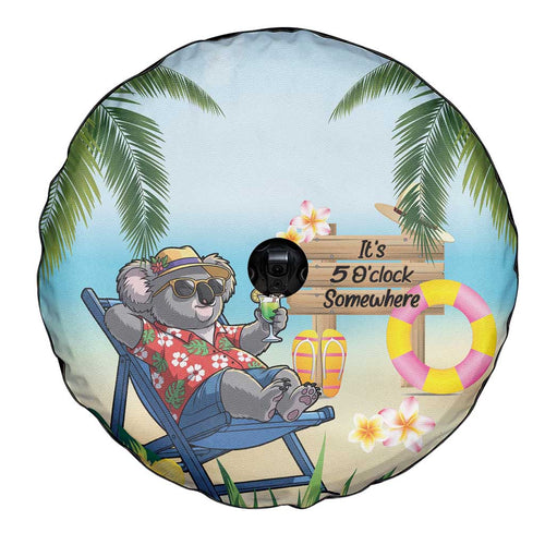 Chilling Koala Australia Spare Tire Cover It's 5 O’Clock Somewhere Tropical Vibes - Aussie Hoodie