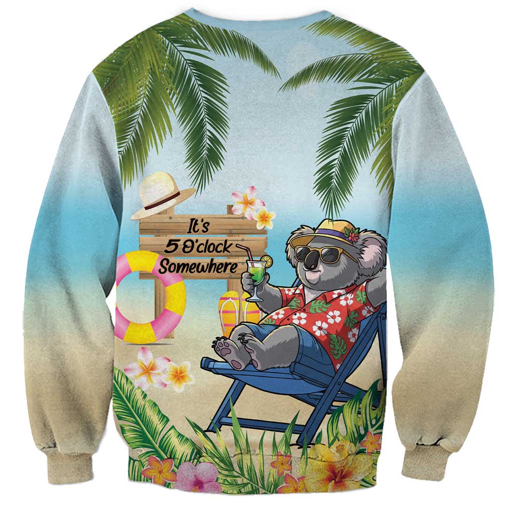 Chilling Koala Australia Sweatshirt It's 5 O’Clock Somewhere Tropical Vibes - Aussie Hoodie