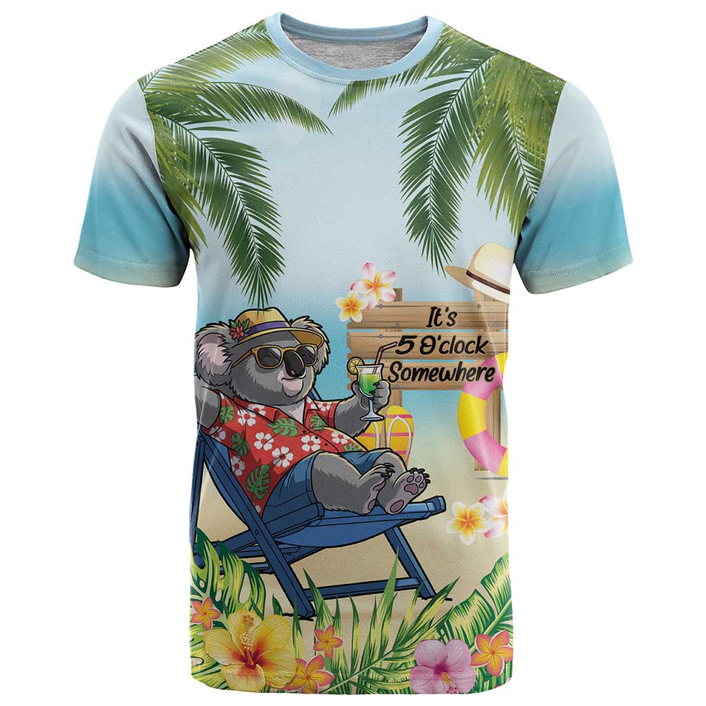 Chilling Koala Australia T Shirt It's 5 O’Clock Somewhere Tropical Vibes - Aussie Hoodie