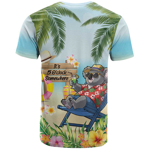 Chilling Koala Australia T Shirt It's 5 O’Clock Somewhere Tropical Vibes - Aussie Hoodie