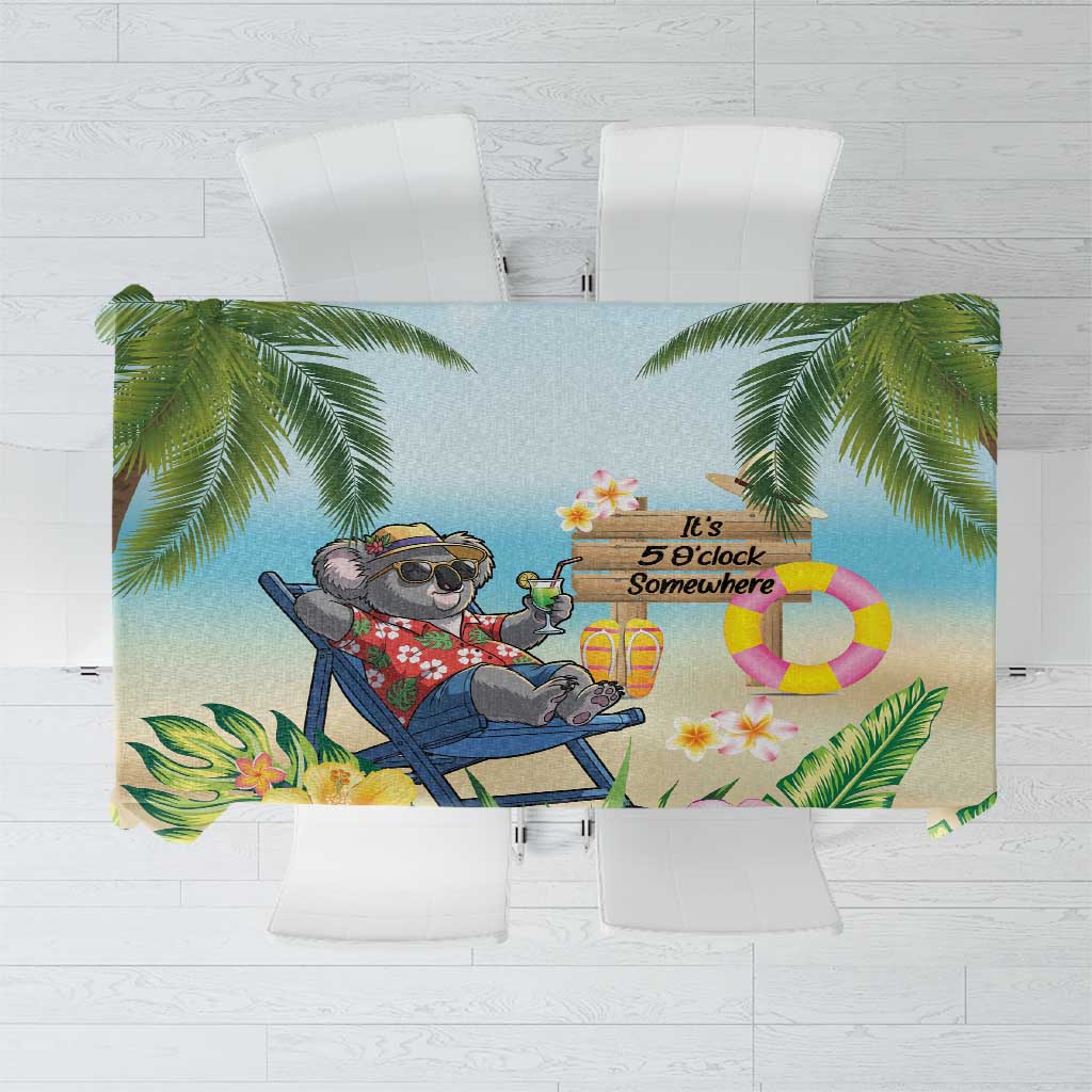 Chilling Koala Australia Tablecloth It's 5 O’Clock Somewhere Tropical Vibes - Aussie Hoodie