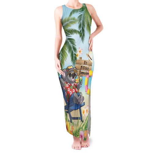 Chilling Koala Australia Tank Maxi Dress It's 5 O’Clock Somewhere Tropical Vibes - Aussie Hoodie