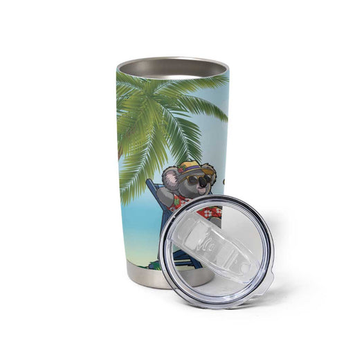 Chilling Koala Australia Tumbler Cup It's 5 O’Clock Somewhere Tropical Vibes - Aussie Hoodie