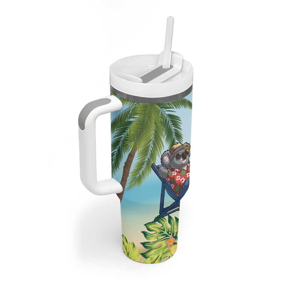Chilling Koala Australia Tumbler With Handle It's 5 O’Clock Somewhere Tropical Vibes - Aussie Hoodie