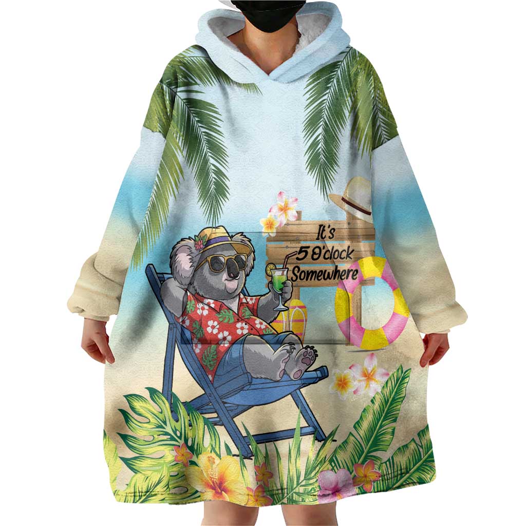 Chilling Koala Australia Wearable Blanket Hoodie It's 5 O’Clock Somewhere Tropical Vibes - Aussie Hoodie