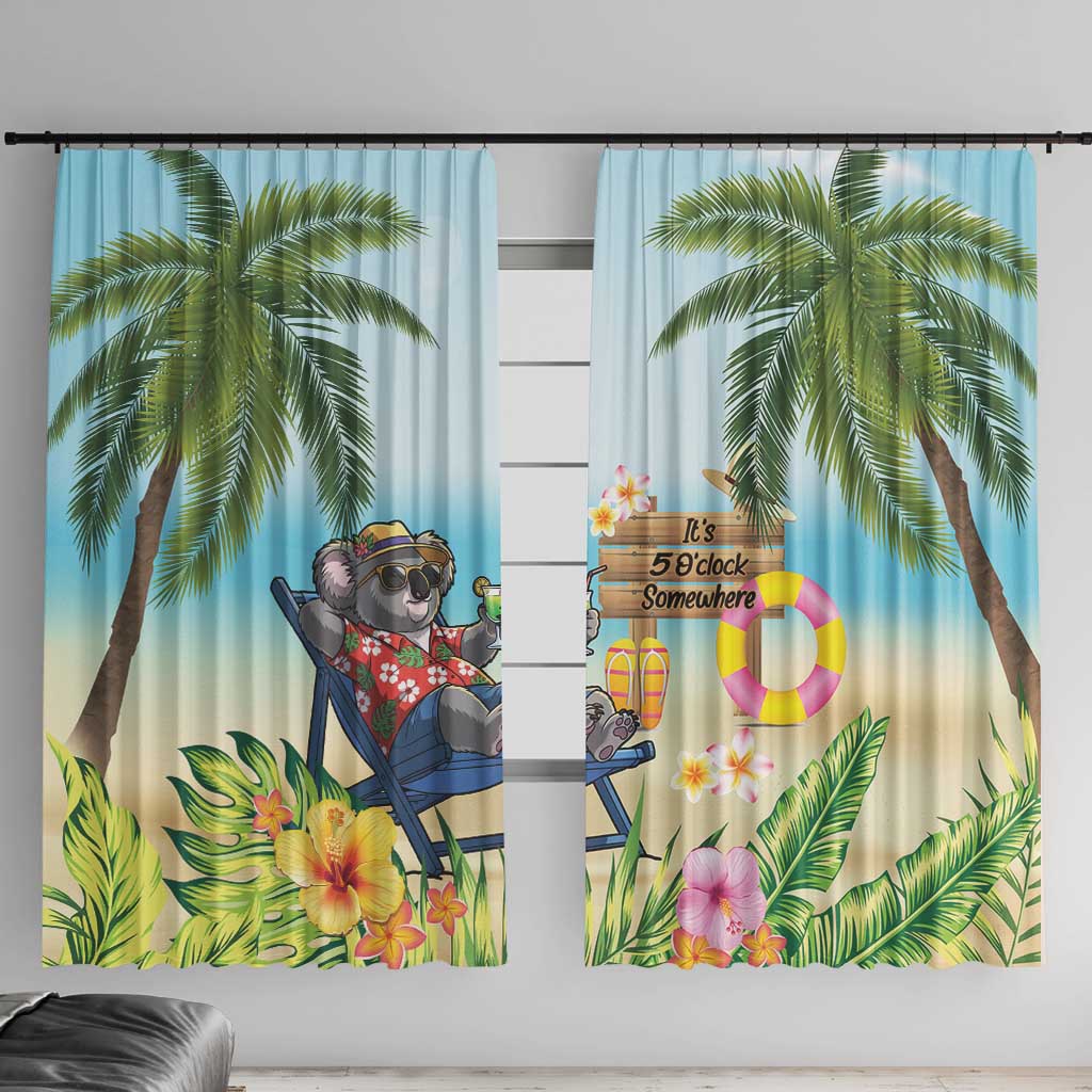 Chilling Koala Australia Window Curtain It's 5 O’Clock Somewhere Tropical Vibes - Aussie Hoodie