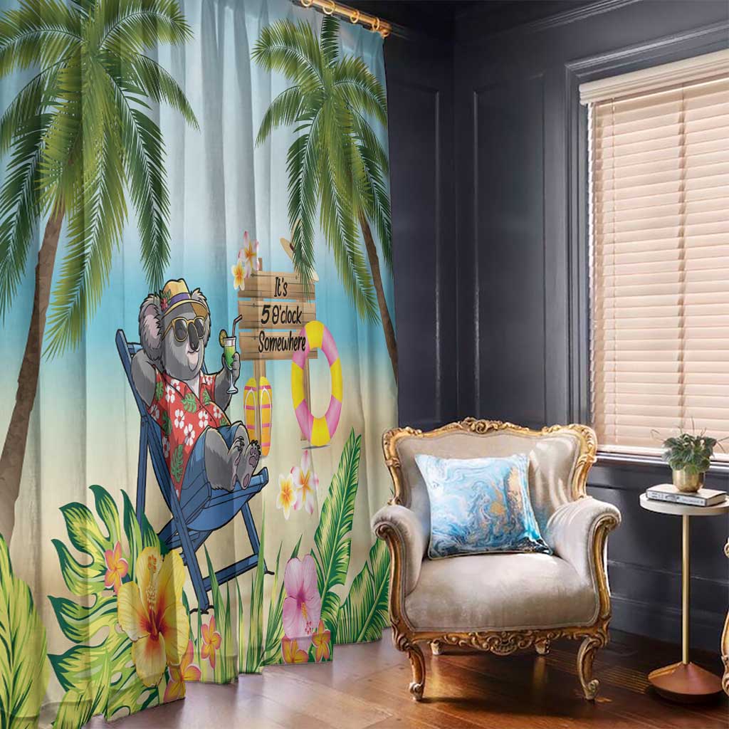 Chilling Koala Australia Window Curtain It's 5 O’Clock Somewhere Tropical Vibes - Aussie Hoodie