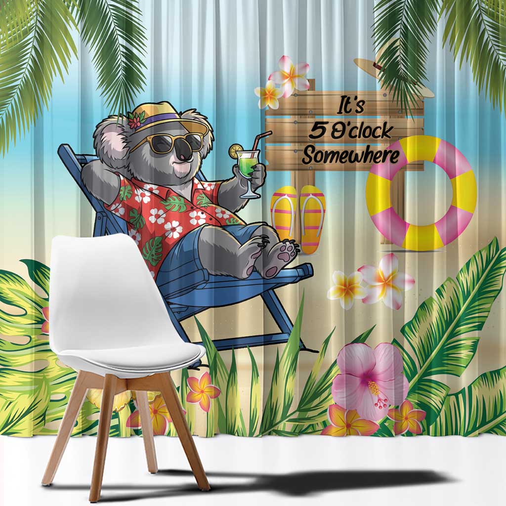 Chilling Koala Australia Window Curtain It's 5 O’Clock Somewhere Tropical Vibes - Aussie Hoodie