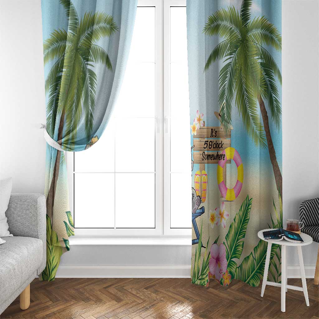 Chilling Koala Australia Window Curtain It's 5 O’Clock Somewhere Tropical Vibes - Aussie Hoodie