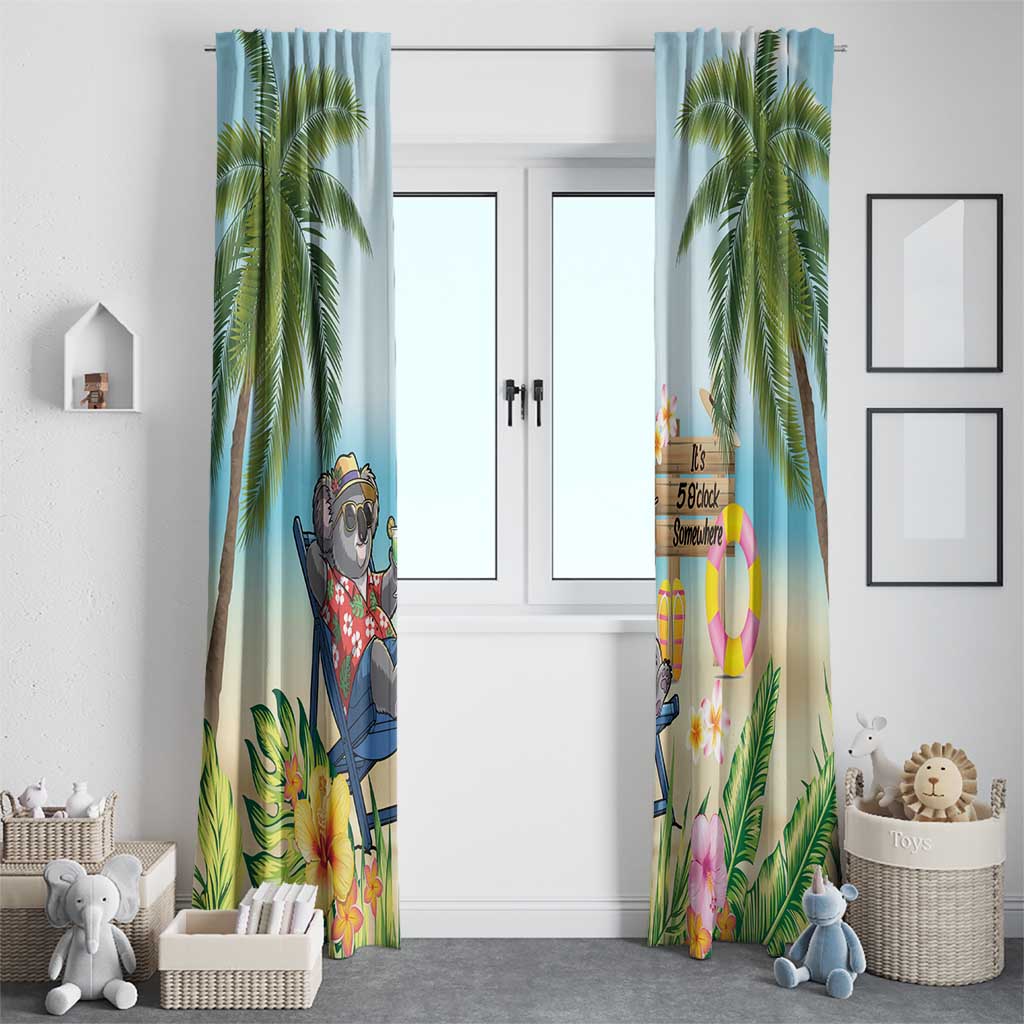 Chilling Koala Australia Window Curtain It's 5 O’Clock Somewhere Tropical Vibes - Aussie Hoodie