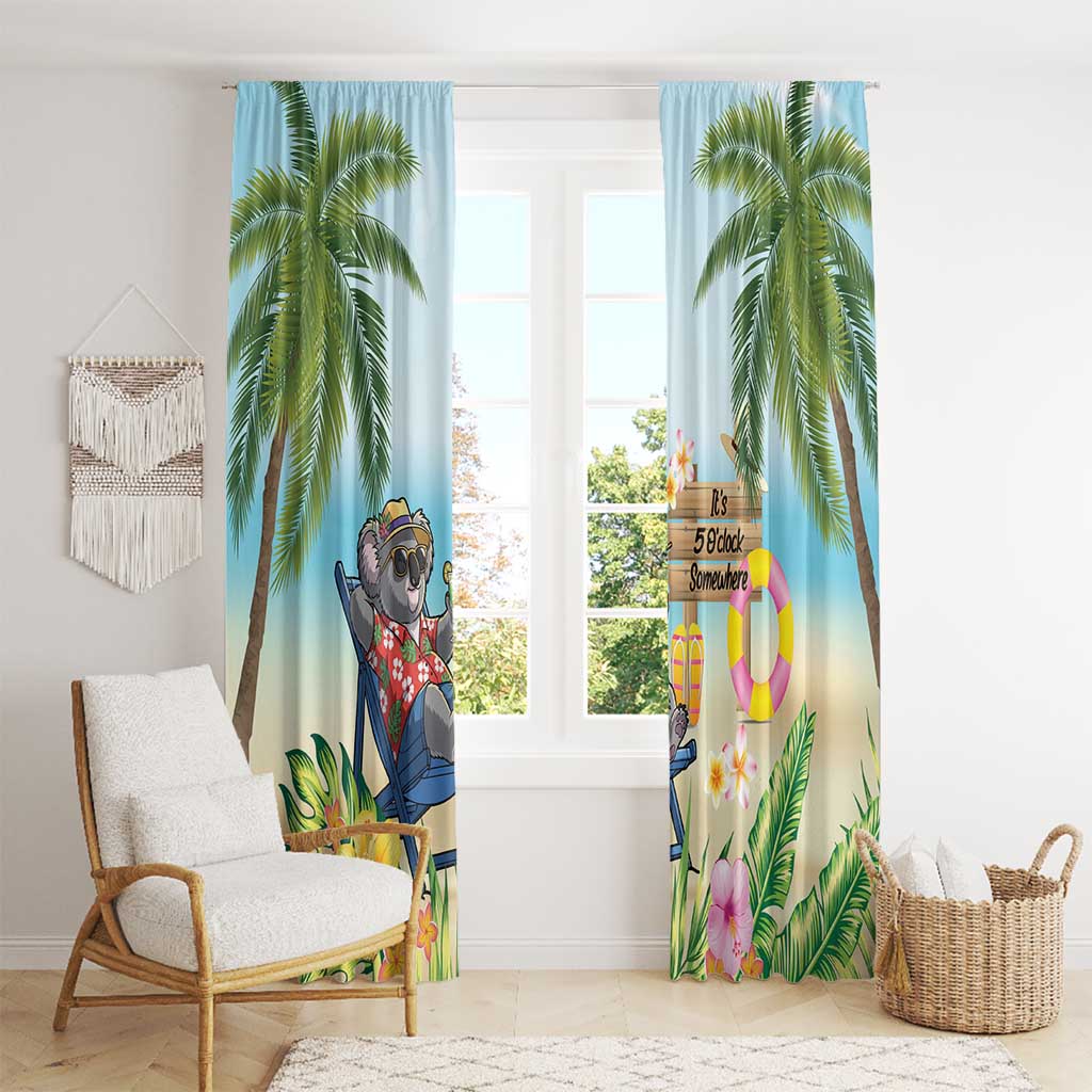 Chilling Koala Australia Window Curtain It's 5 O’Clock Somewhere Tropical Vibes - Aussie Hoodie