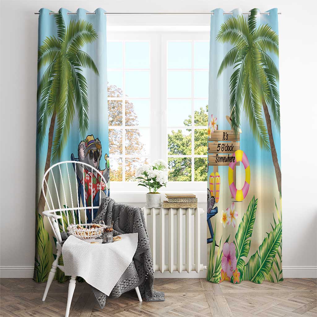 Chilling Koala Australia Window Curtain It's 5 O’Clock Somewhere Tropical Vibes - Aussie Hoodie