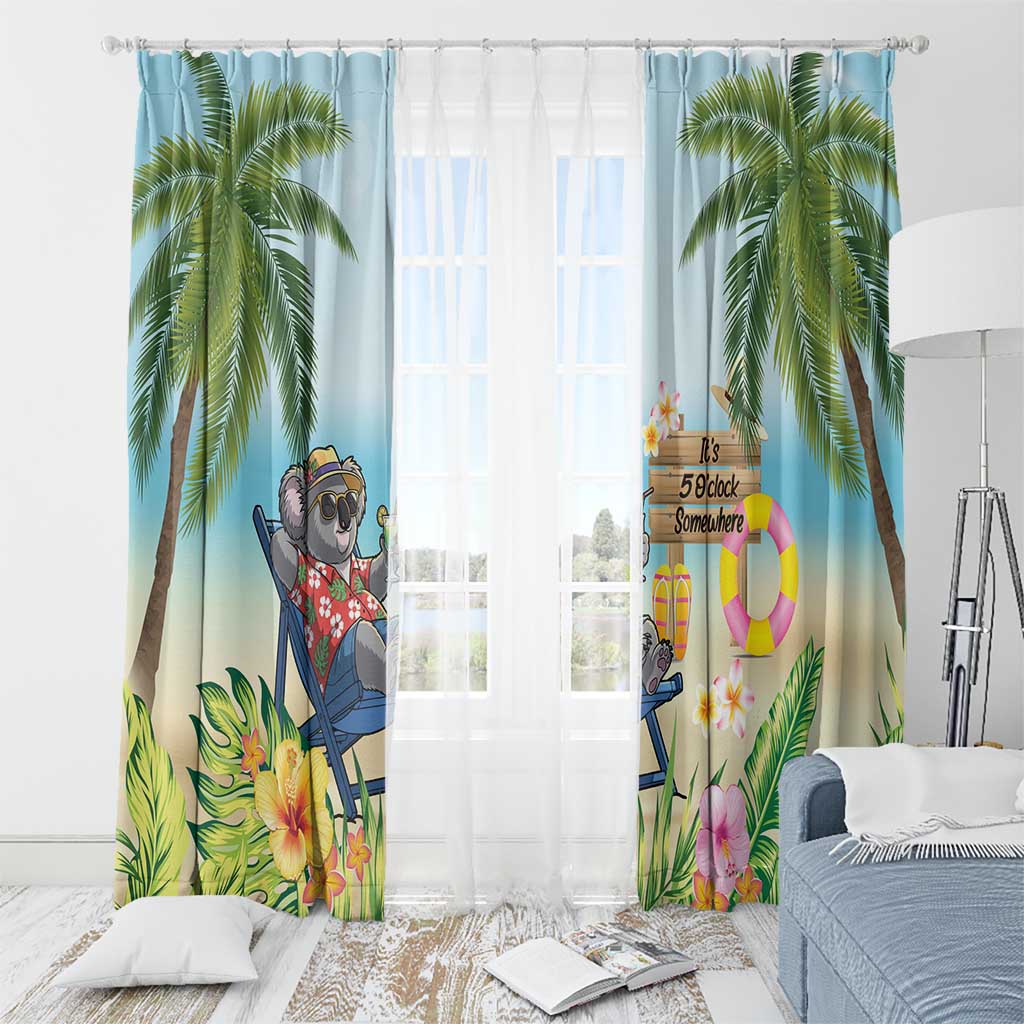 Chilling Koala Australia Window Curtain It's 5 O’Clock Somewhere Tropical Vibes - Aussie Hoodie