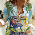 Chilling Koala Australia Women Casual Shirt It's 5 O’Clock Somewhere Tropical Vibes - Aussie Hoodie