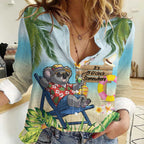 Chilling Koala Australia Women Casual Shirt It's 5 O’Clock Somewhere Tropical Vibes - Aussie Hoodie
