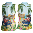 Chilling Koala Australia Women Sleeveless Polo Shirt It's 5 O’Clock Somewhere Tropical Vibes - Aussie Hoodie