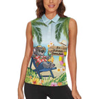Chilling Koala Australia Women Sleeveless Polo Shirt It's 5 O’Clock Somewhere Tropical Vibes - Aussie Hoodie
