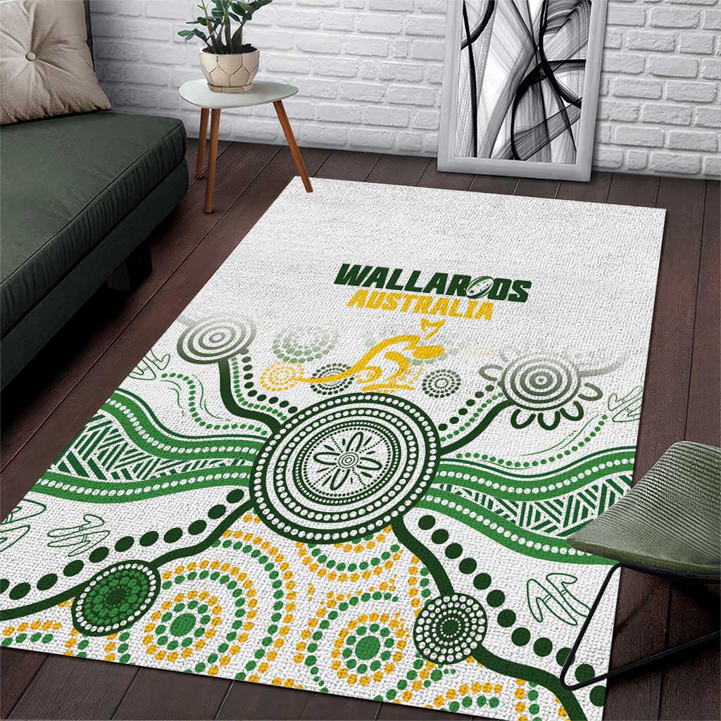 Australia Rugby Area Rug 2025 Wallaroos Indigenous Art - Aussie Hoodie