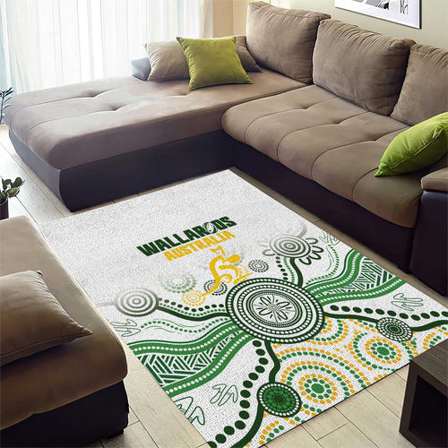 Australia Rugby Area Rug 2025 Wallaroos Indigenous Art - Aussie Hoodie