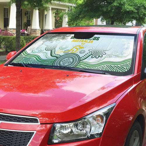 Australia Rugby Auto Sun Shade 2025 Wallaroos Indigenous Art - Aussie Hoodie
