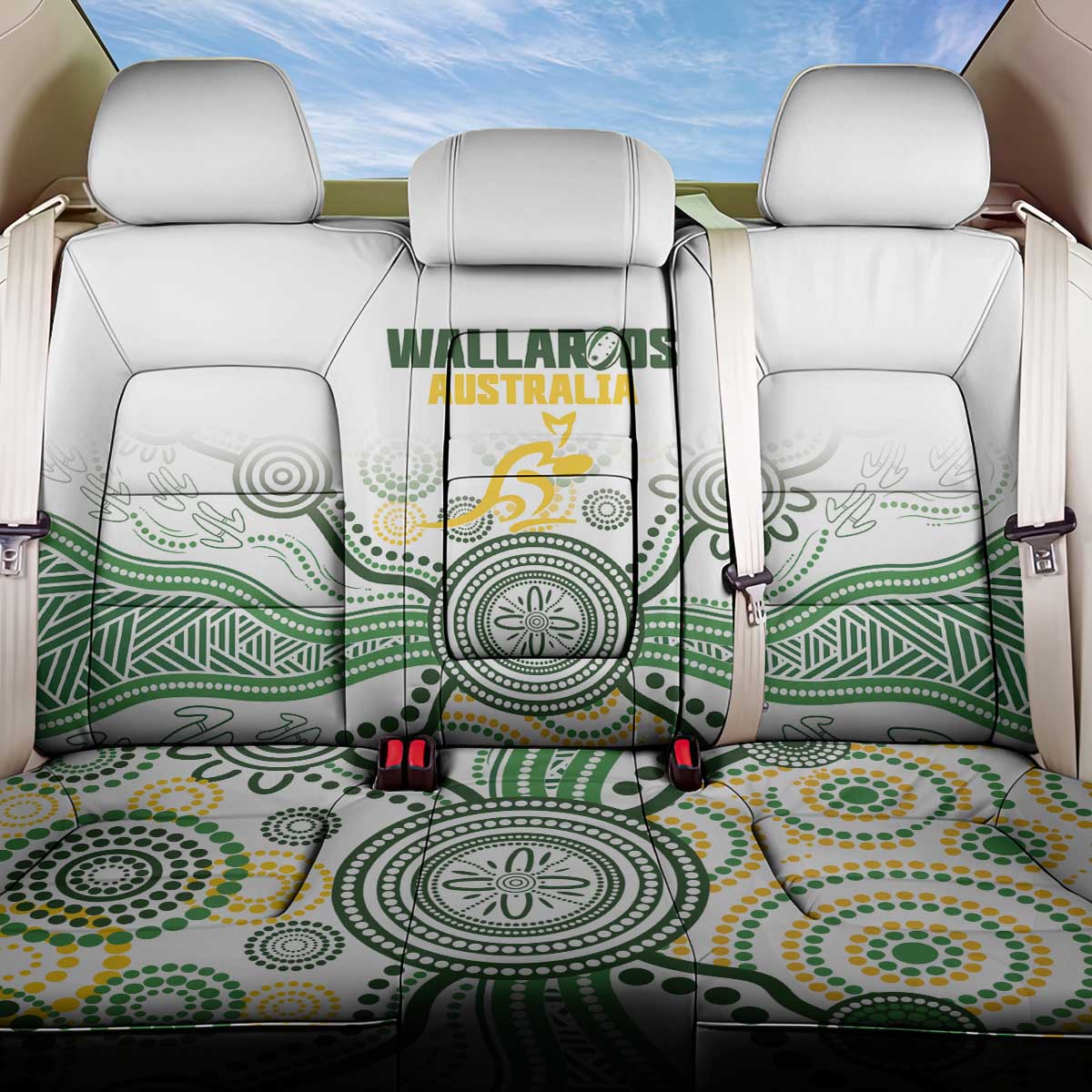 Australia Rugby Back Car Seat Cover 2025 Wallaroos Indigenous Art - Aussie Hoodie