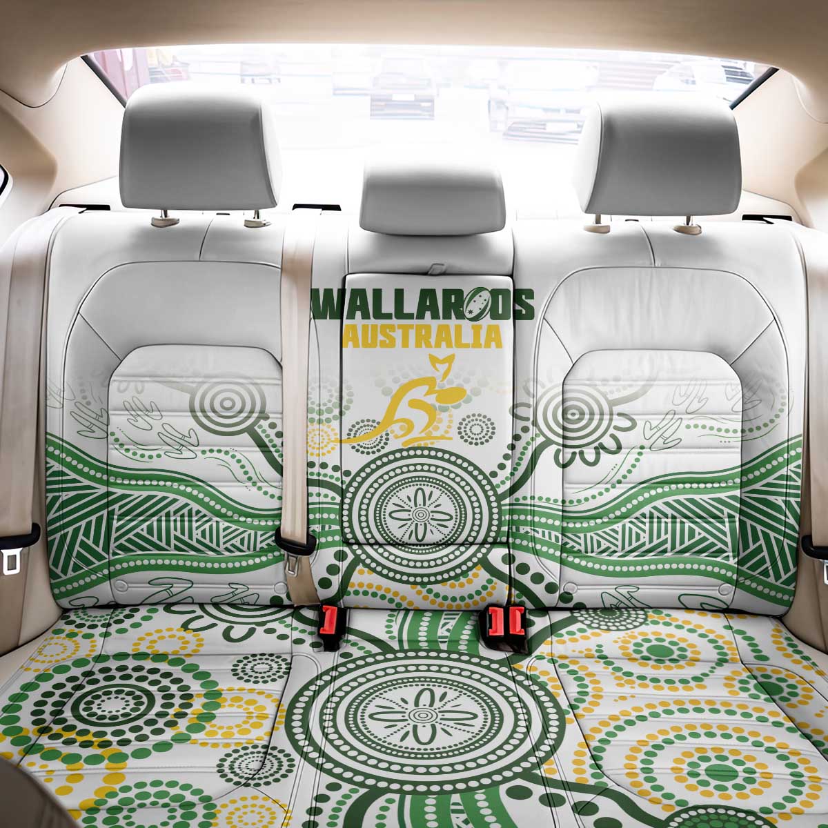 Australia Rugby Back Car Seat Cover 2025 Wallaroos Indigenous Art - Aussie Hoodie