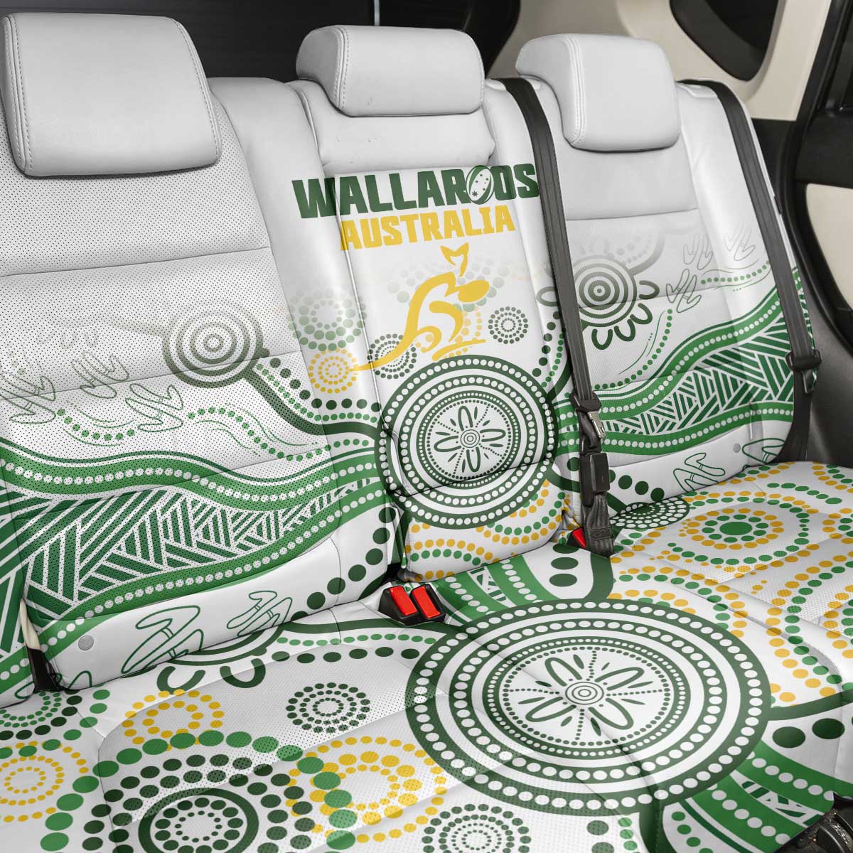Australia Rugby Back Car Seat Cover 2025 Wallaroos Indigenous Art - Aussie Hoodie