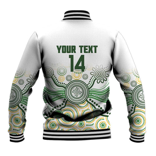 Australia Rugby Custom Baseball Jacket 2025 Wallaroos Indigenous Art - Aussie Hoodie