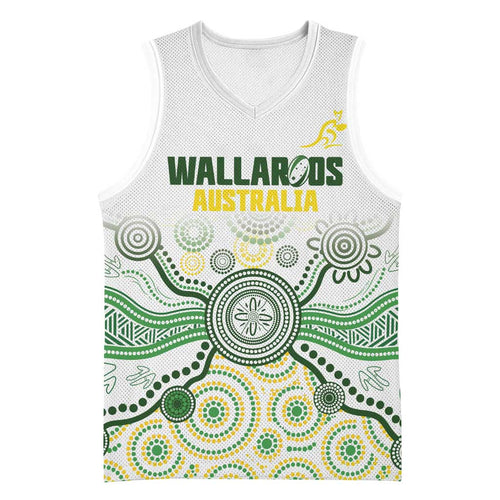 Australia Rugby Custom Basketball Jersey 2025 Wallaroos Indigenous Art - Aussie Hoodie