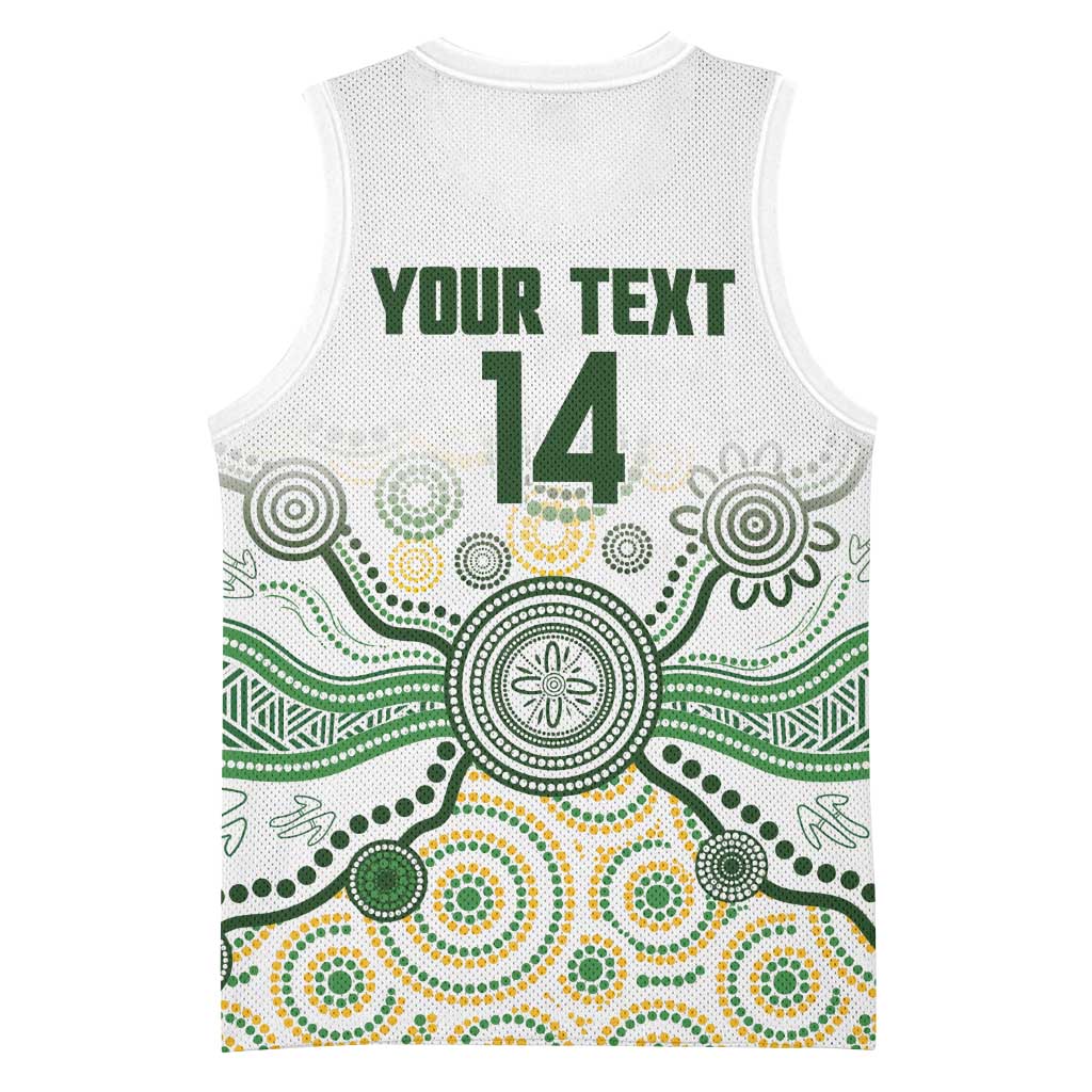 Australia Rugby Custom Basketball Jersey 2025 Wallaroos Indigenous Art - Aussie Hoodie