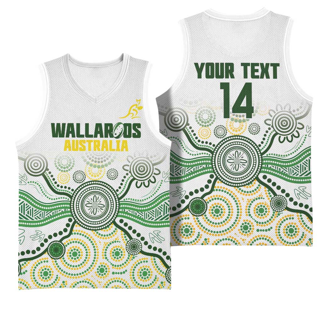 Australia Rugby Custom Basketball Jersey 2025 Wallaroos Indigenous Art - Aussie Hoodie