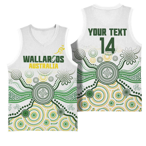 Australia Rugby Custom Basketball Jersey 2025 Wallaroos Indigenous Art - Aussie Hoodie