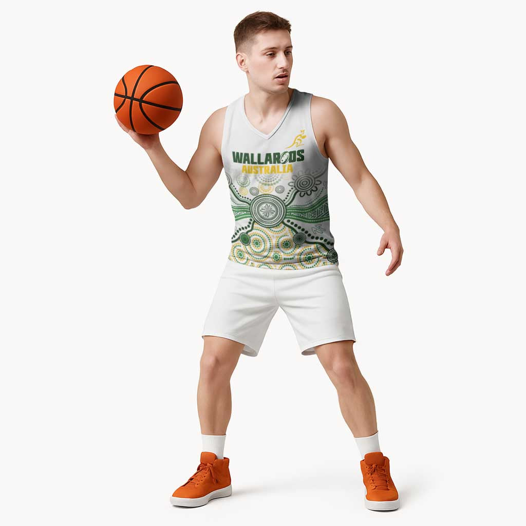 Australia Rugby Custom Basketball Jersey 2025 Wallaroos Indigenous Art - Aussie Hoodie