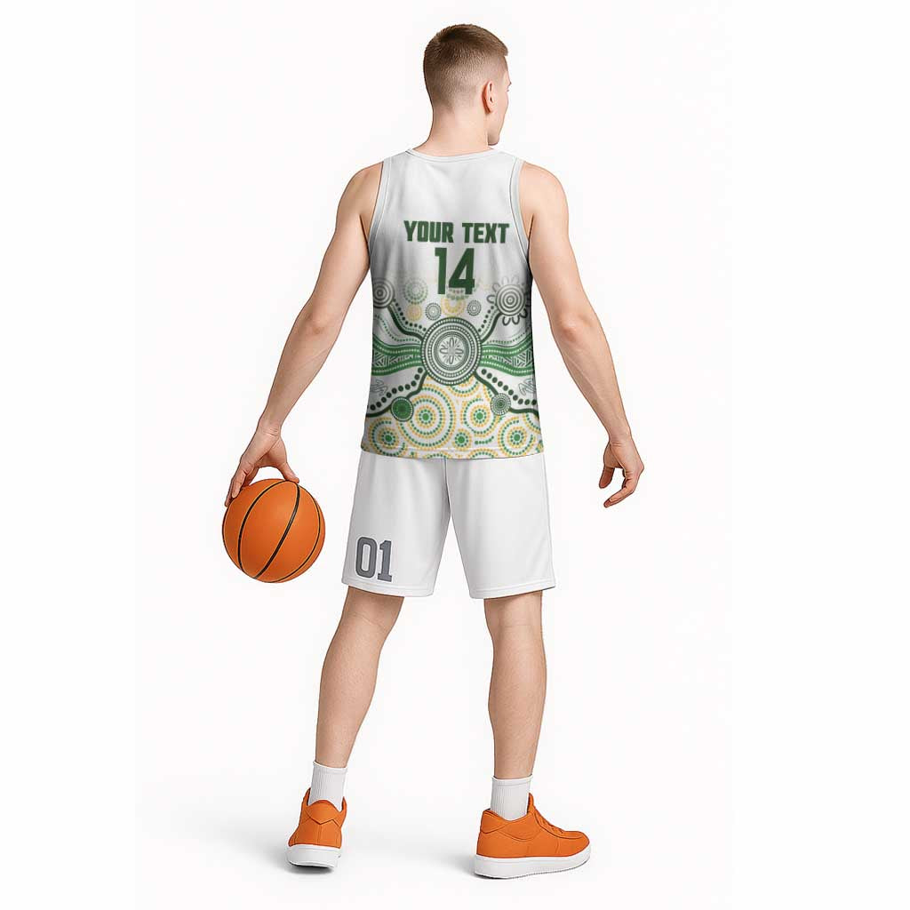 Australia Rugby Custom Basketball Jersey 2025 Wallaroos Indigenous Art - Aussie Hoodie