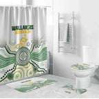 Australia Rugby Bathroom Set 2025 Wallaroos Indigenous Art - Aussie Hoodie