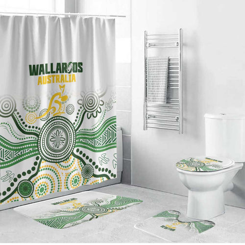 Australia Rugby Bathroom Set 2025 Wallaroos Indigenous Art - Aussie Hoodie