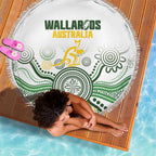Australia Rugby Beach Blanket 2025 Wallaroos Indigenous Art - Aussie Hoodie