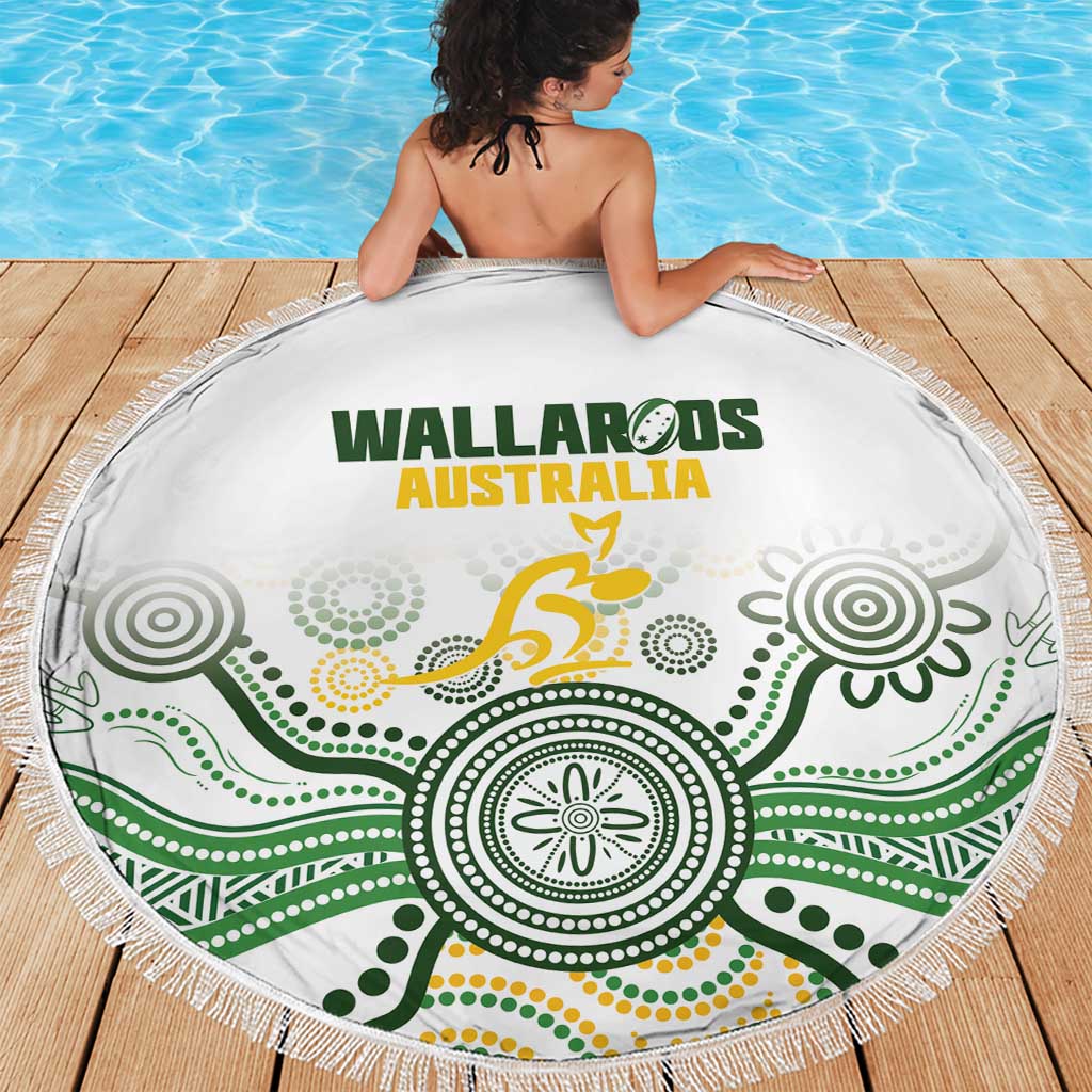 Australia Rugby Beach Blanket 2025 Wallaroos Indigenous Art - Aussie Hoodie