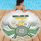 Australia Rugby Beach Blanket 2025 Wallaroos Indigenous Art - Aussie Hoodie