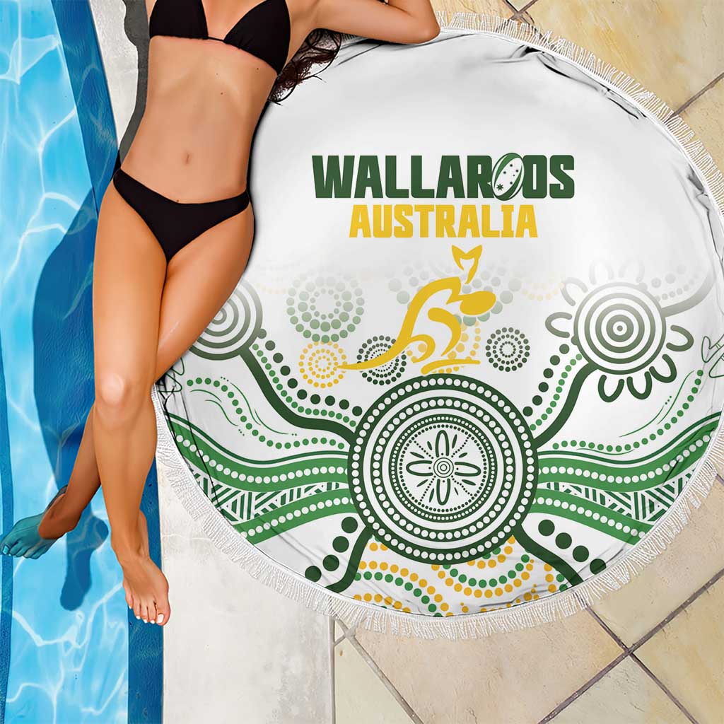 Australia Rugby Beach Blanket 2025 Wallaroos Indigenous Art - Aussie Hoodie