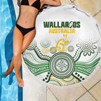 Australia Rugby Beach Blanket 2025 Wallaroos Indigenous Art - Aussie Hoodie