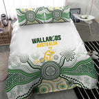 Australia Rugby Bedding Set 2025 Wallaroos Indigenous Art - Aussie Hoodie