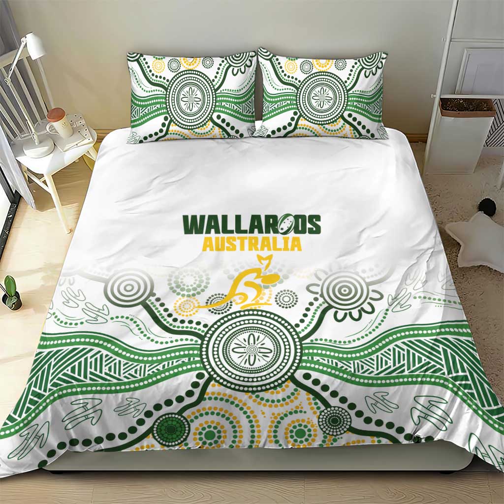 Australia Rugby Bedding Set 2025 Wallaroos Indigenous Art - Aussie Hoodie