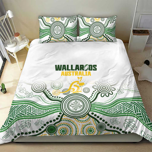 Australia Rugby Bedding Set 2025 Wallaroos Indigenous Art - Aussie Hoodie