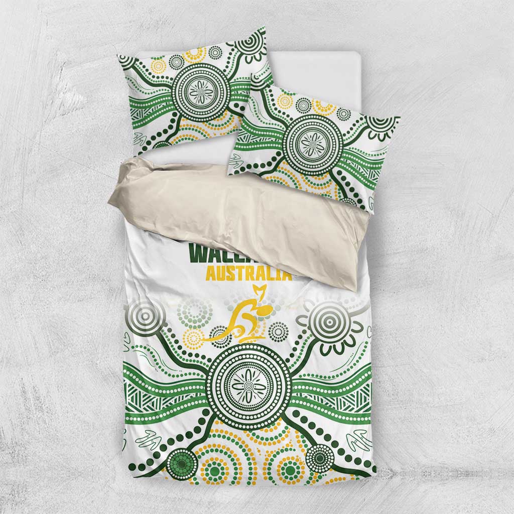 Australia Rugby Bedding Set 2025 Wallaroos Indigenous Art - Aussie Hoodie