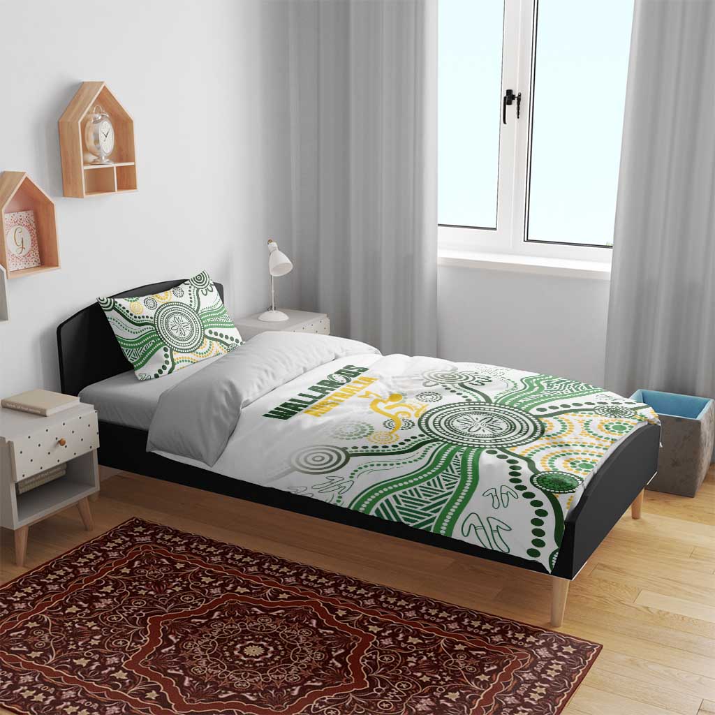 Australia Rugby Bedding Set 2025 Wallaroos Indigenous Art - Aussie Hoodie