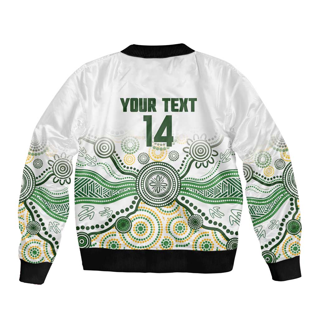 Australia Rugby Custom Bomber Jacket 2025 Wallaroos Indigenous Art - Aussie Hoodie